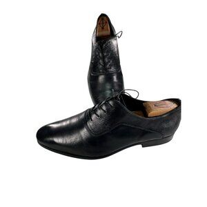Aldo Mens Size 10 M Black Leather Tie Dress Shoes
